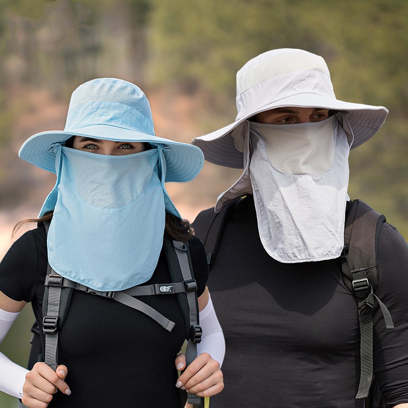 🔥 Hot Selling 🔥-[SAVE 50% OFF]--Men & Women Outdoor UV Sun Protection Wide Brim Hat with Face Cover & Neck Flap--BUY 2 GET FREE SHIPPING!