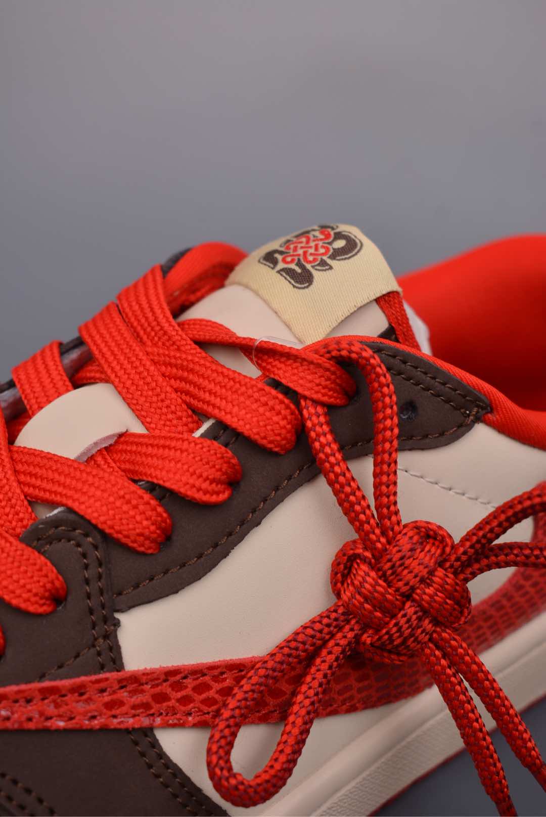 Travis Scott x Nike Air Jordan 1 Low Year of the Snake Brown, Beige, White and Red CH6336-020