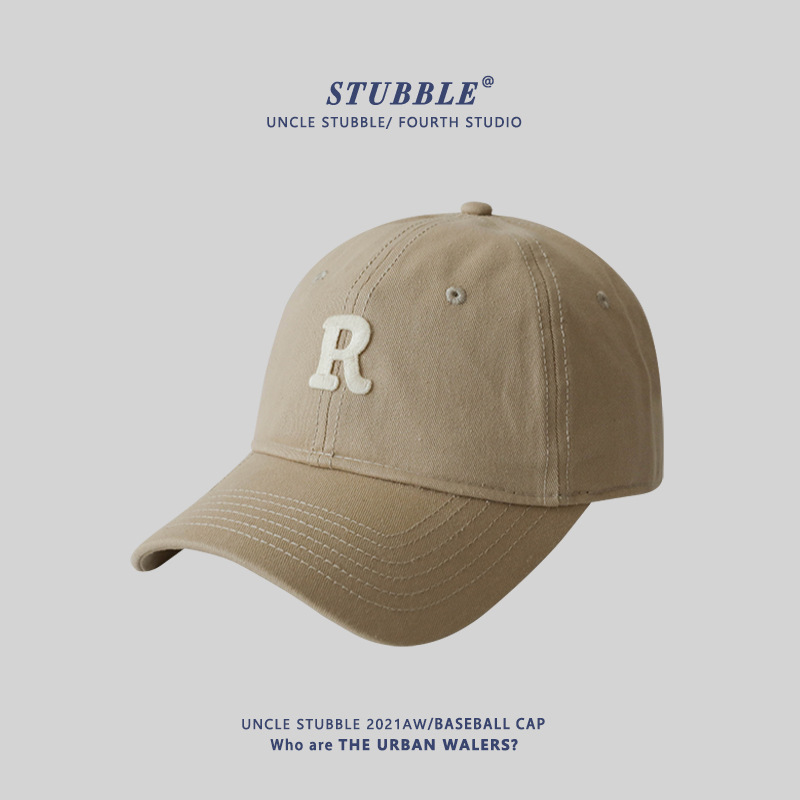 Unisex Korean soft-top baseball cap with lettering for all seasons men's cap in stock