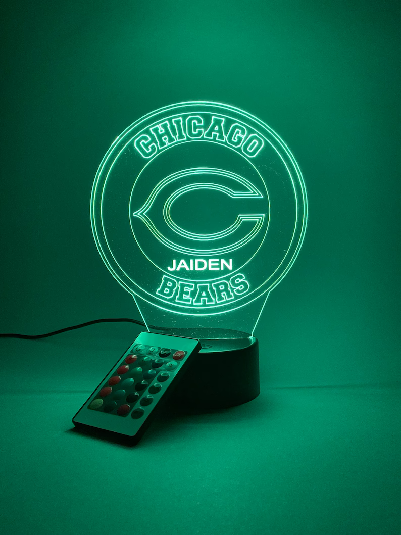 CHICAGO BEARS 3D LAMP PERSONALIZED