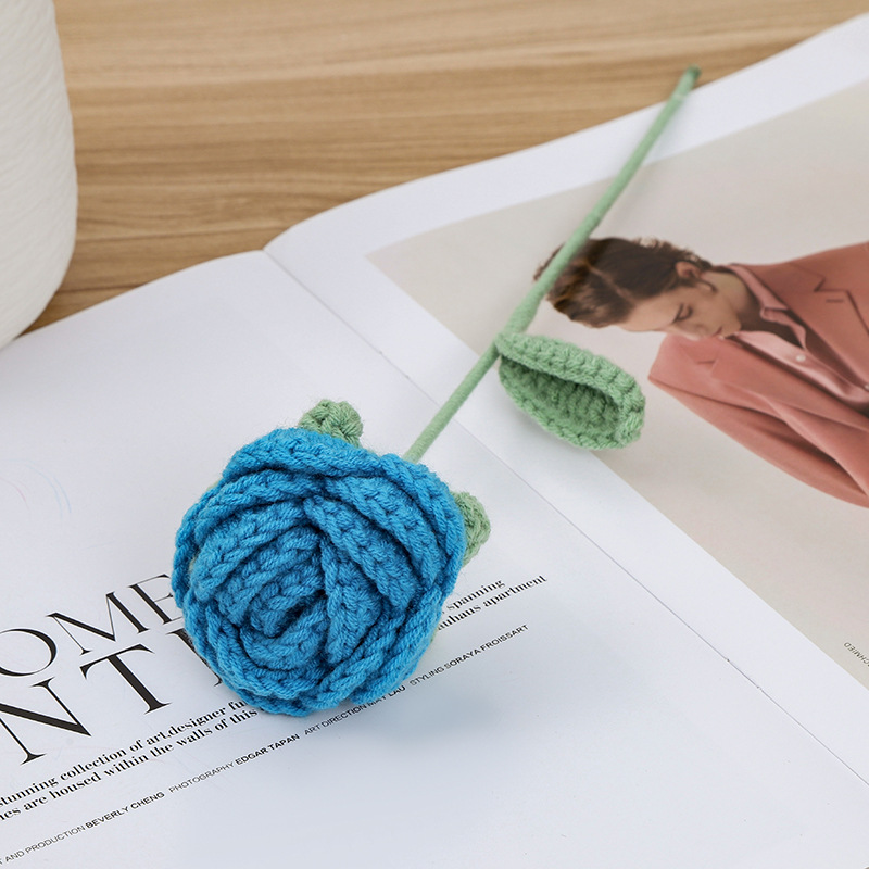 🔥Last Day 50% Off🔥Handmade Knitted Rose,Artficial rose faux flowers,Gift For Her,Present Accessories🌹