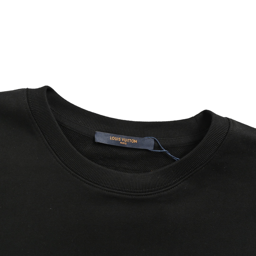 Louis Vuitton 24Fw crewneck sweatshirt with hand-painted cartoon cloud pattern on the back