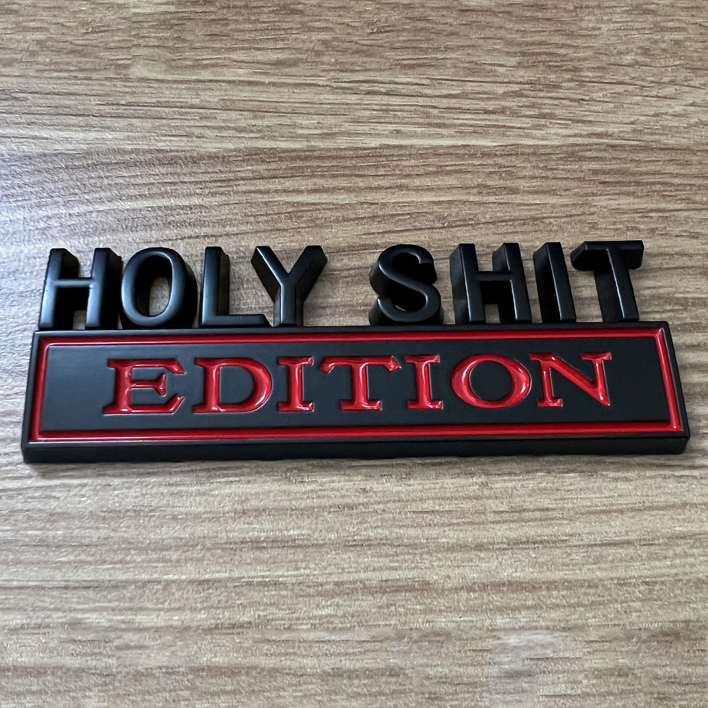 Funny Metallic Decal Emblem | Smile-inducing panel