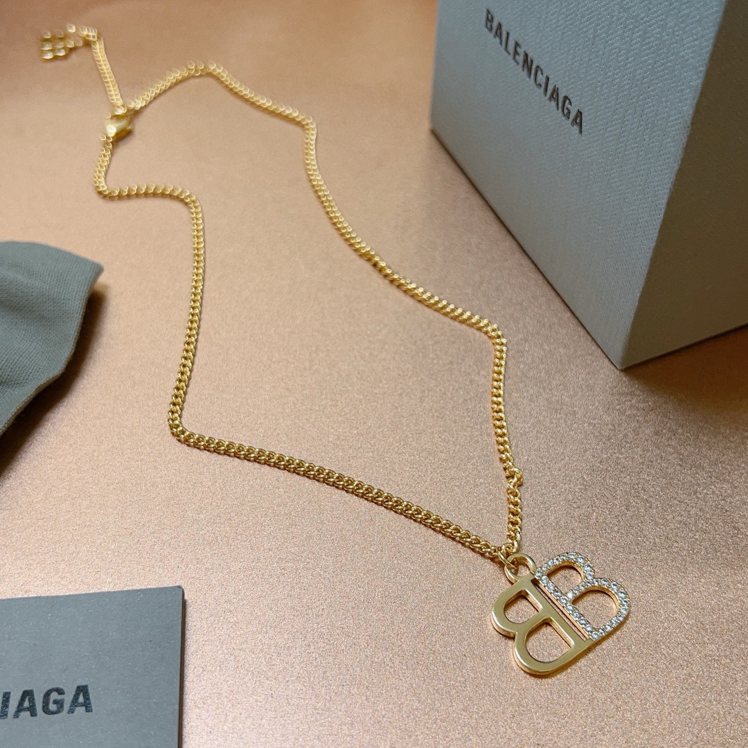 Balenciaga BB Diamond Chain Necklace