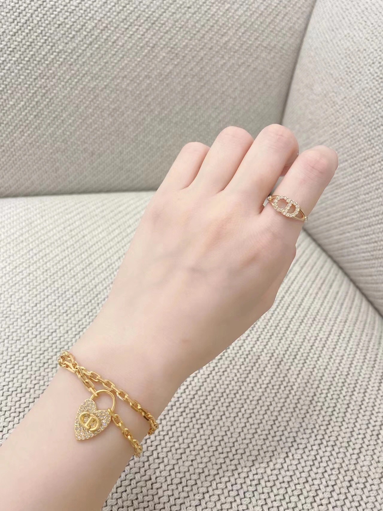 Dior CD heart necklace bracelet