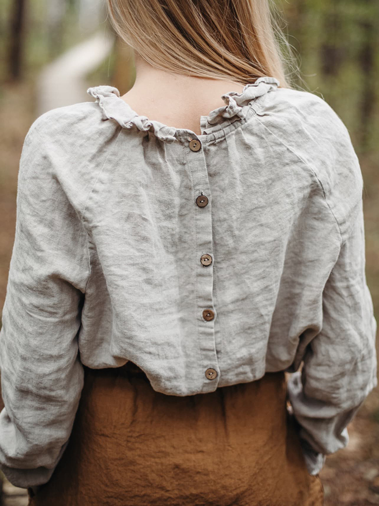Vintage Stringy Selvedge Button Comfy Long Sleeve Shirt
