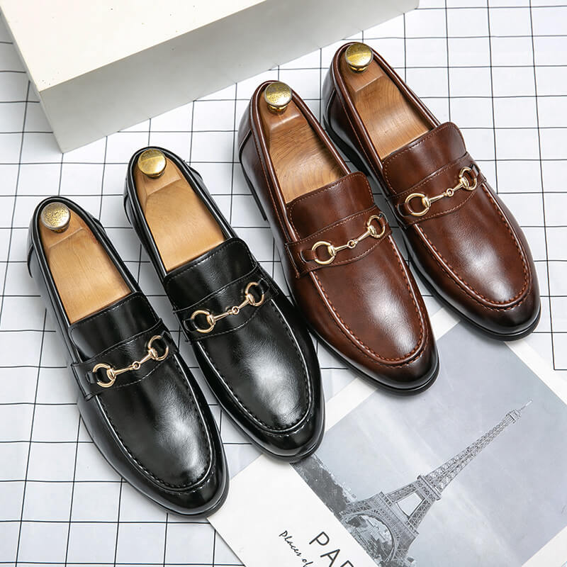 Men's Fashion Buckle Leather Loafers
