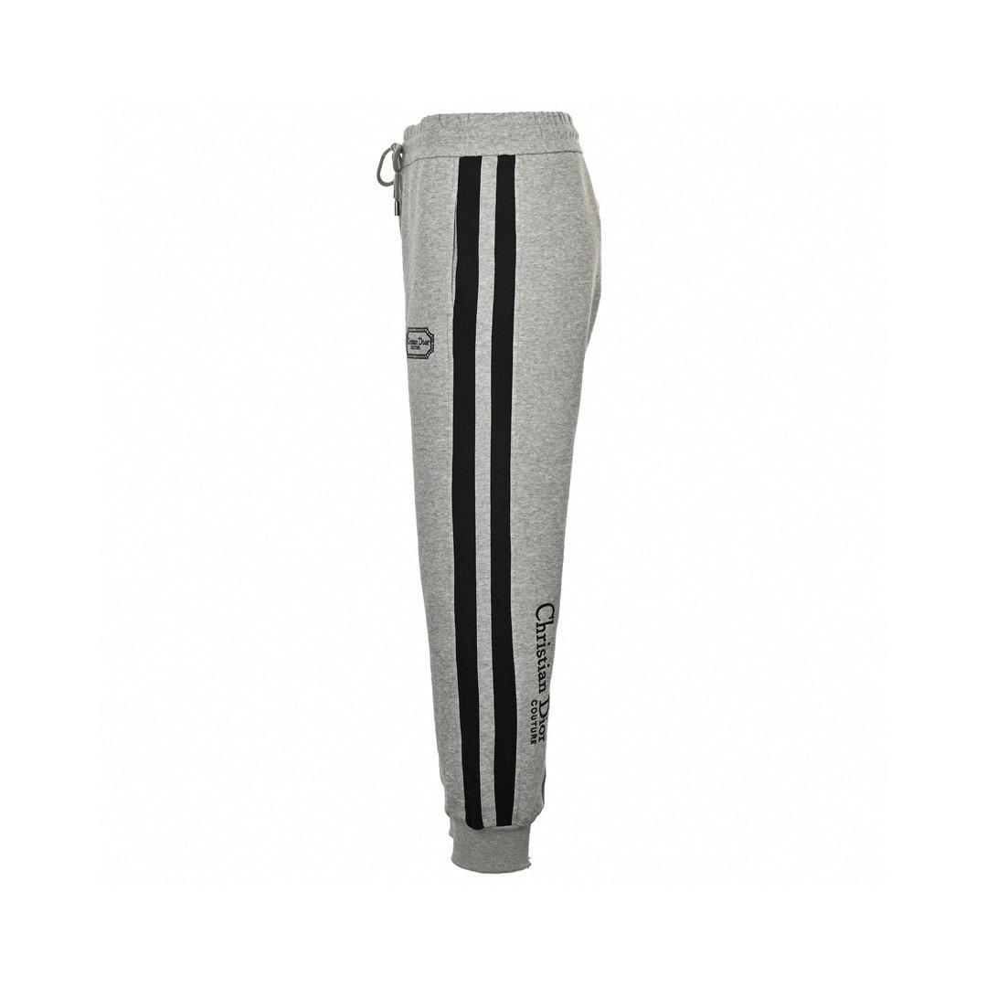 Dior 24Fw silver logo embroidered trousers