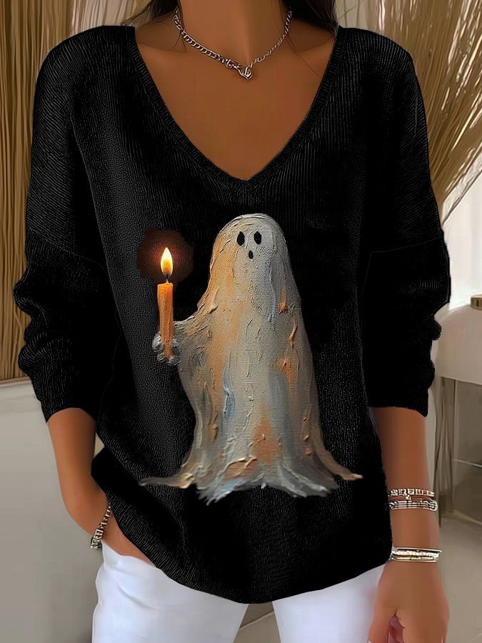 🔥Buy 3 Get 10% Off🔥Women'S Retro Ghost Print T-Shirt