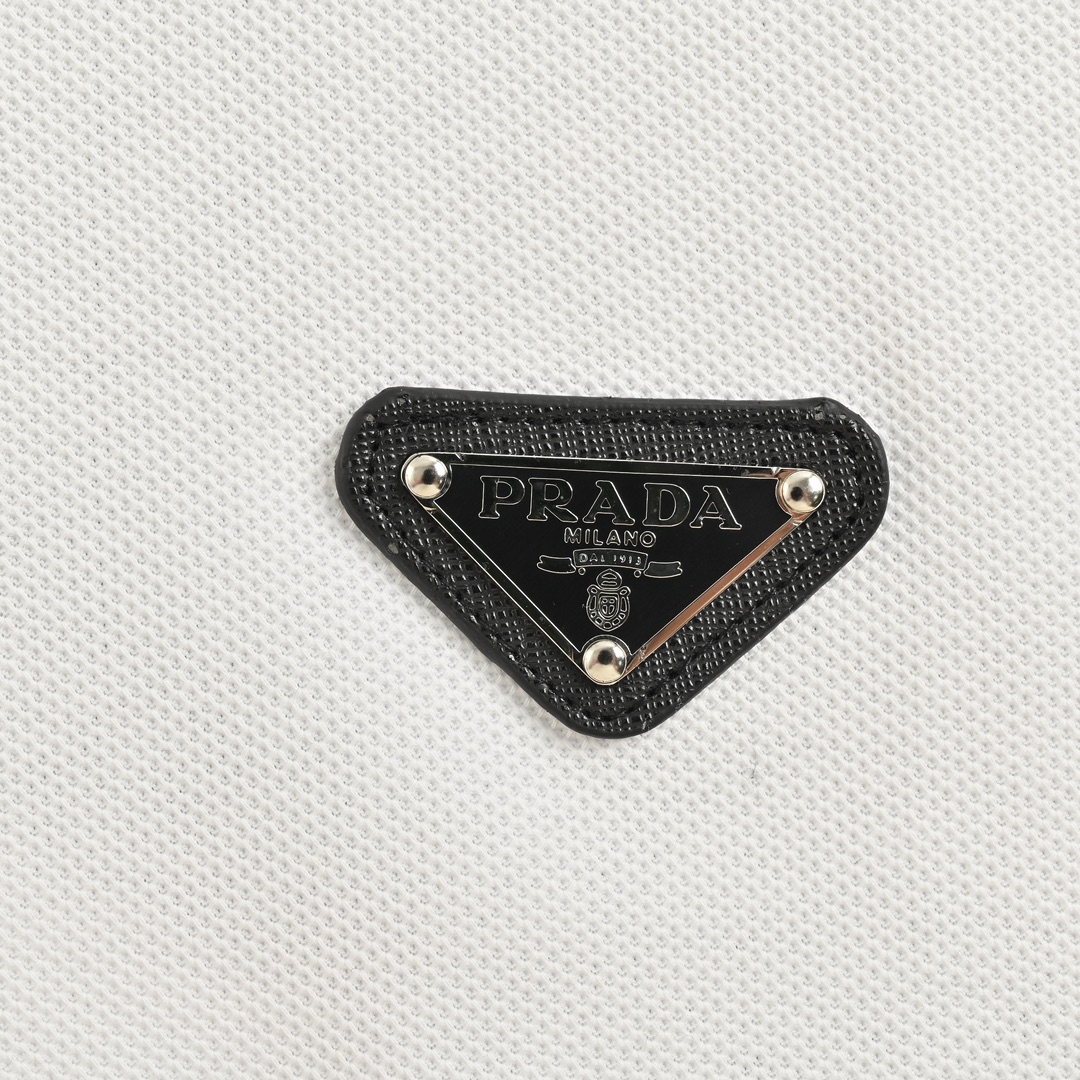 Prada 24ss hem logo triangle logo Polo short sleeve