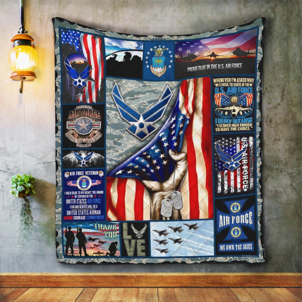 Air Force Veteran. United Sates Air Force Quilt Blanket