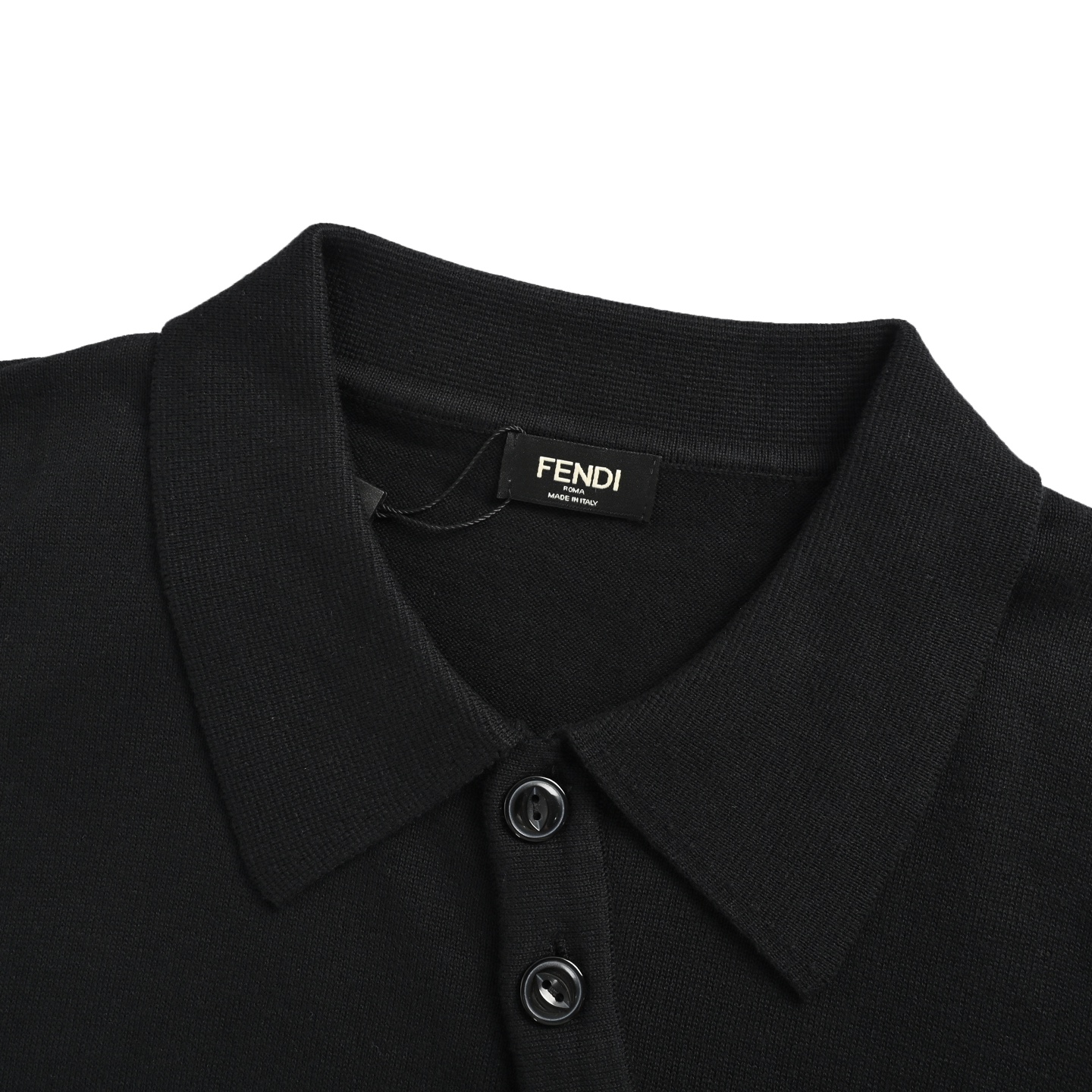 Fendi 25ss oblique button knitted Polo short sleeve
