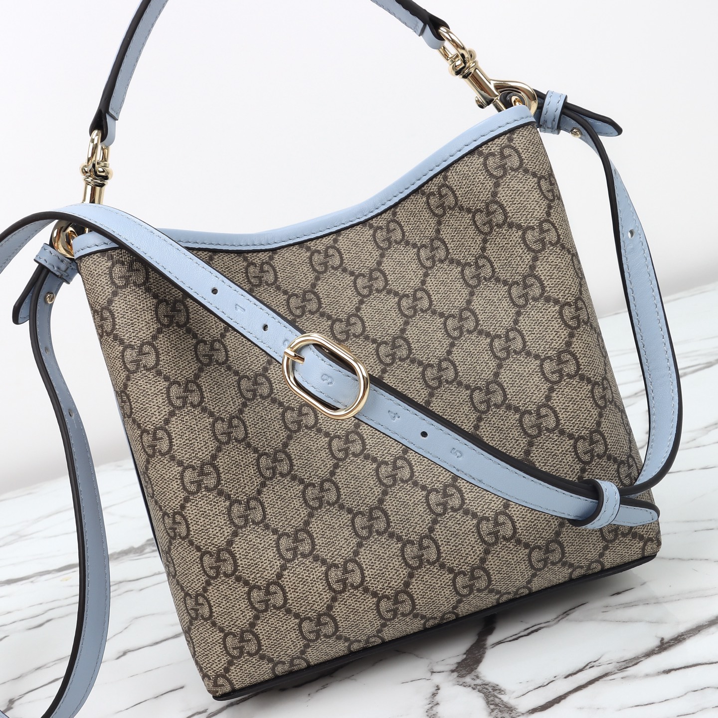 Gucci GG Emblem small bucket bag 815118 FAD6L 9862