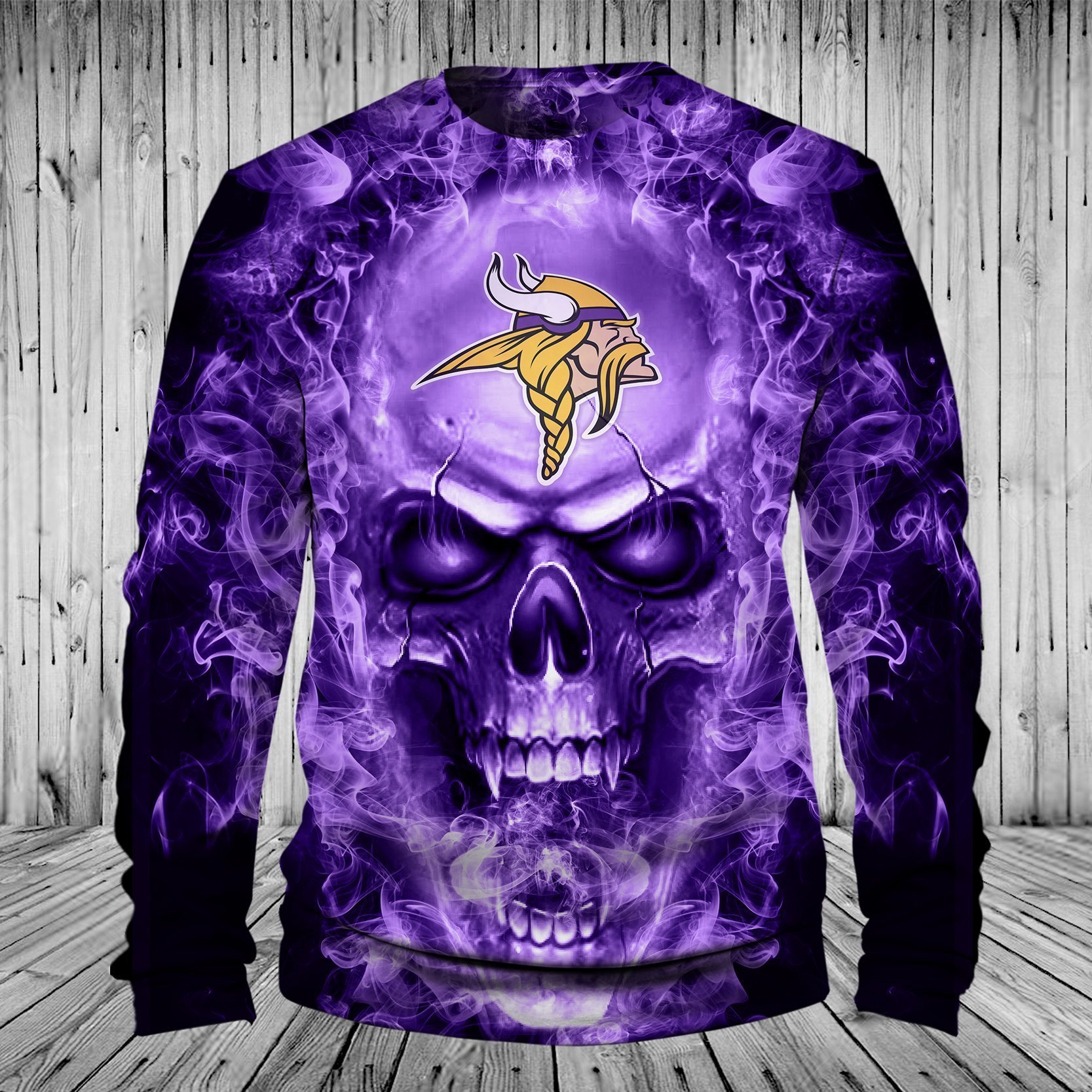 VIKINGS HOODIE 3D SKULL 82