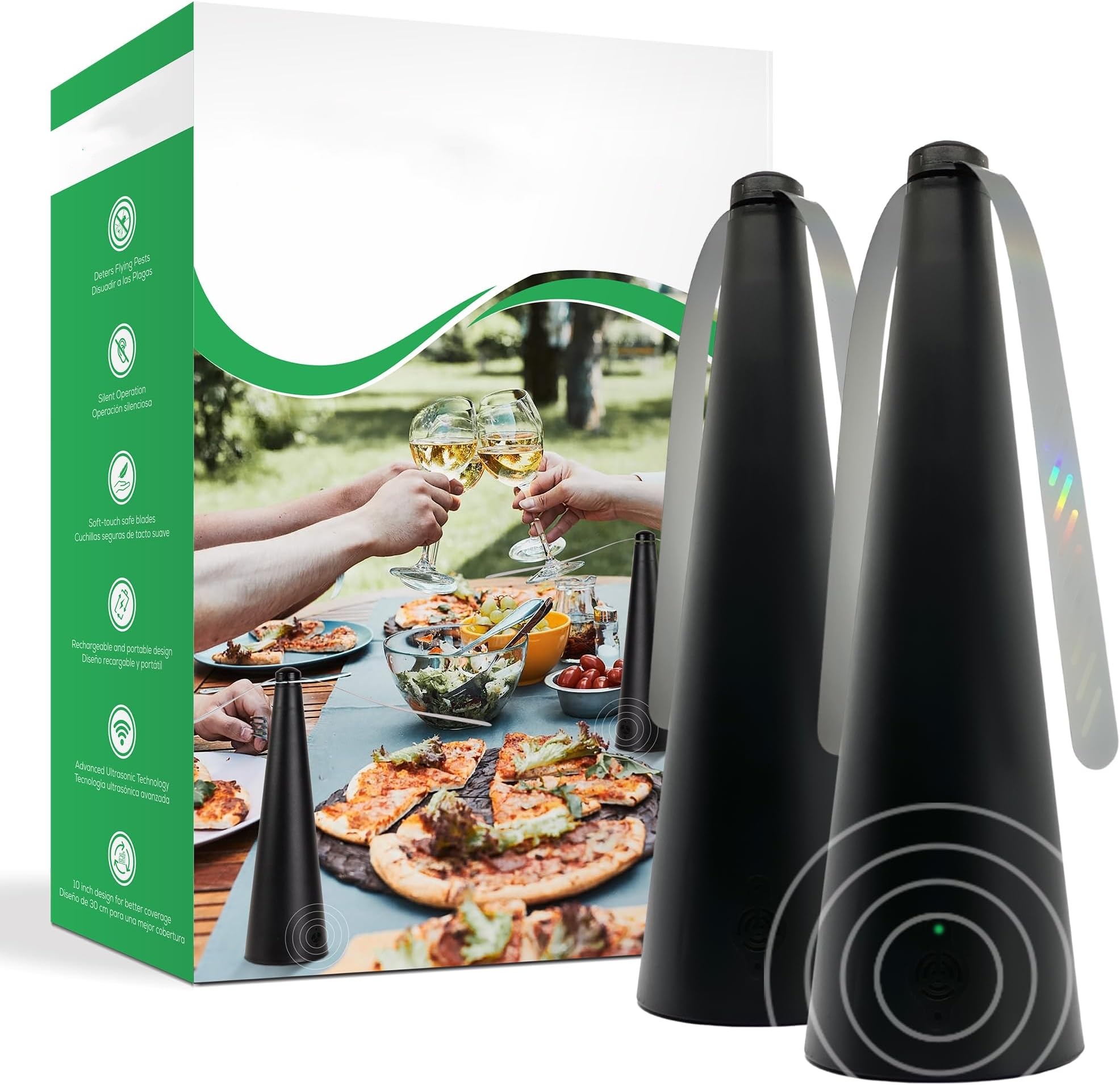 👍Last Day Promotion 60% OFF💥Rechargeable Outdoor Fly Fans for Tables with Ultrasound