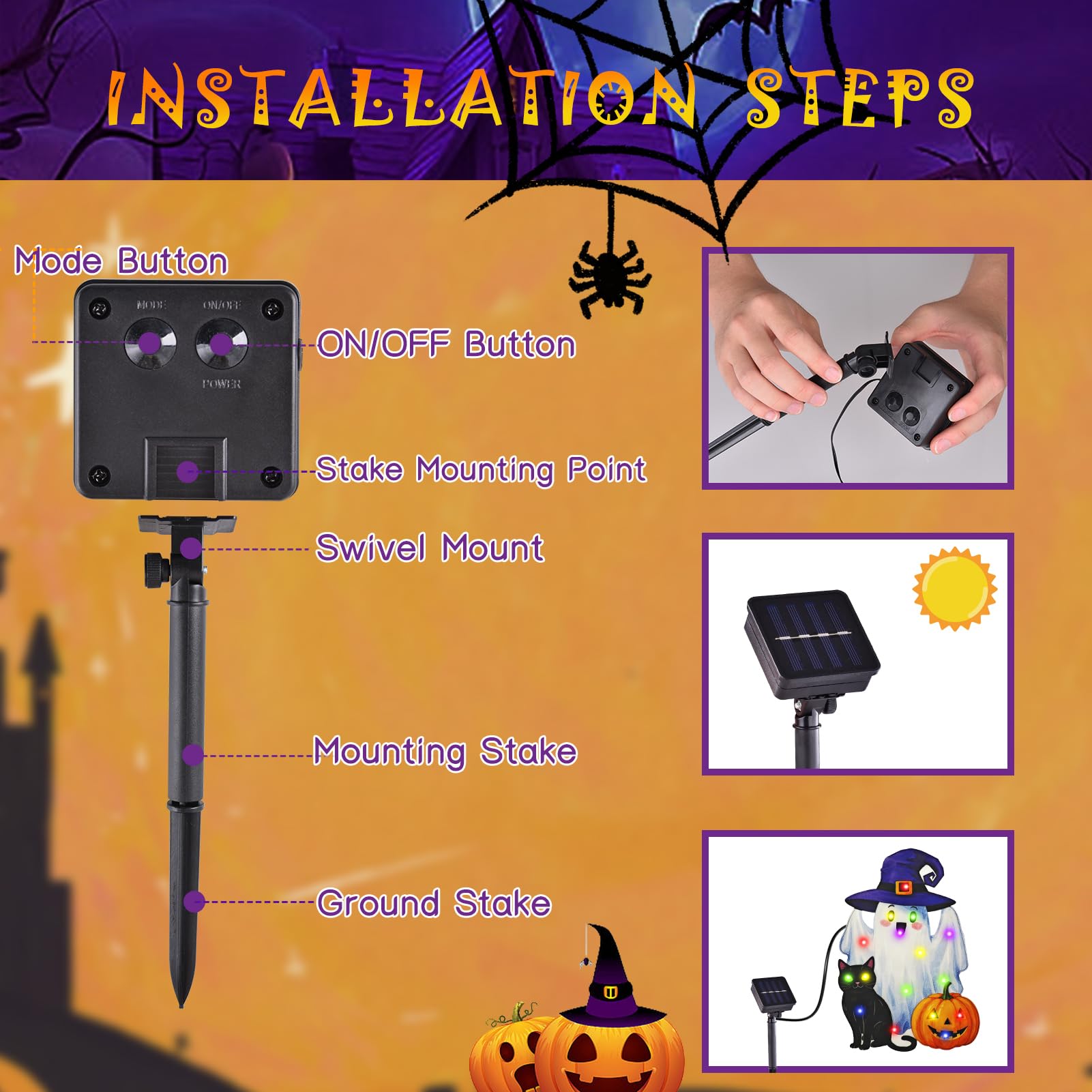 Lighted Shaped Halloween Garden Flags