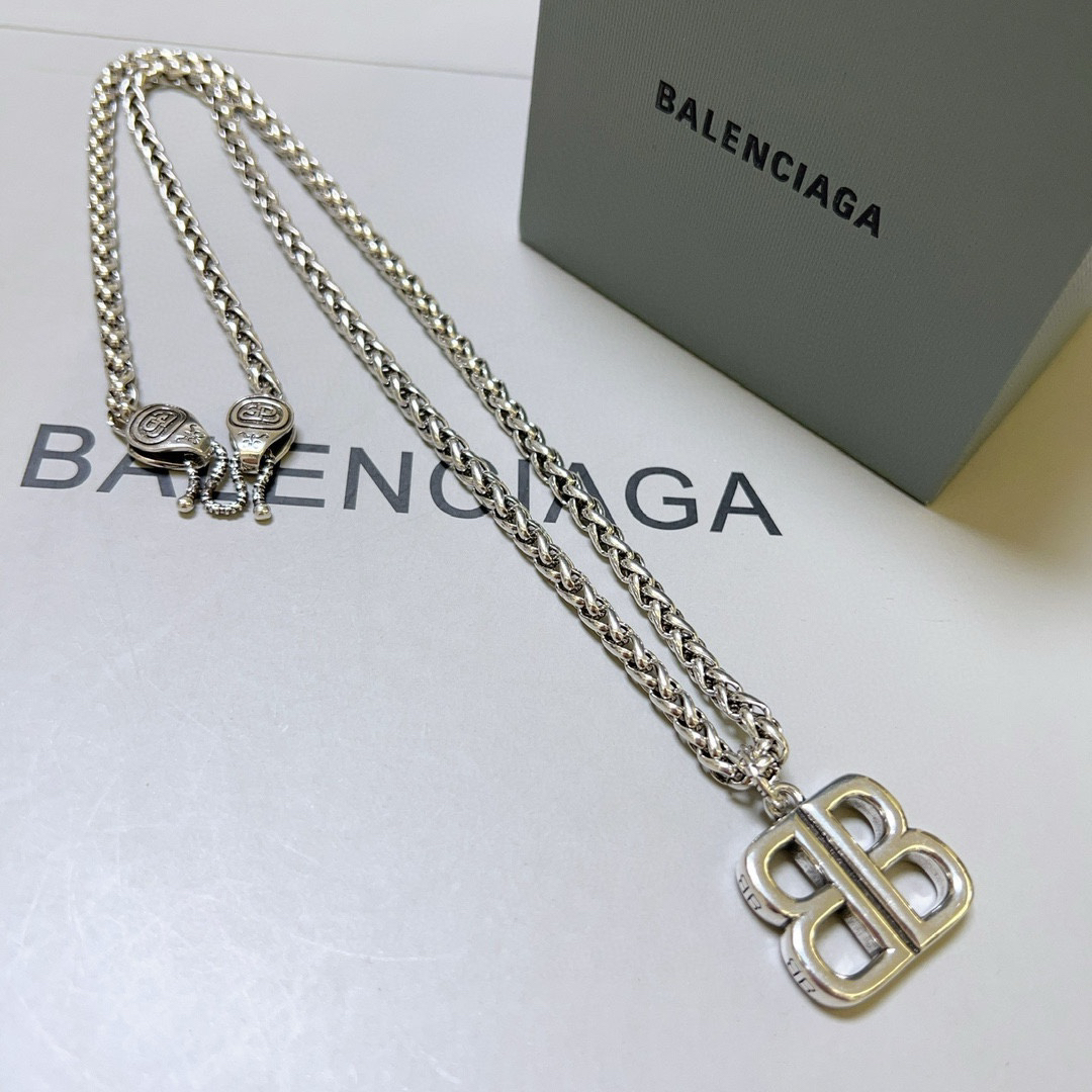 Balenciaga BB Braided Chain Necklace