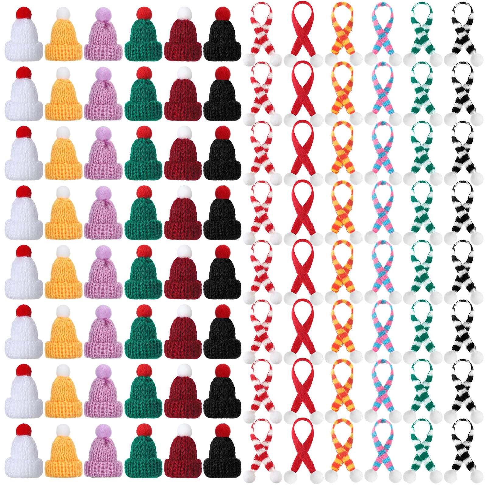🔥Last Day 50% OFF🔥24/48/72/96 Pcs Mini Christmas Hats and Mini Scarf Set
