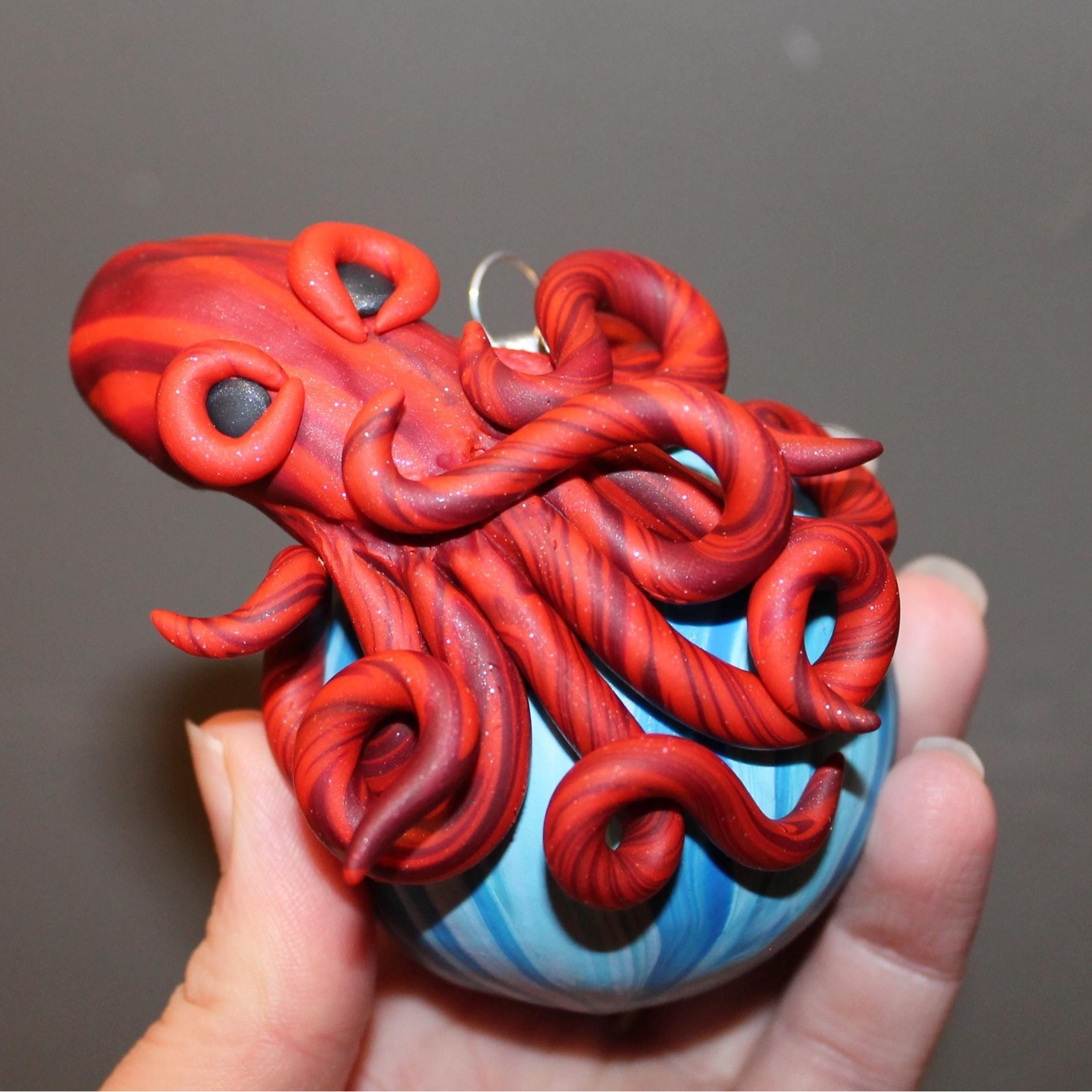 Clay Octopus Christmas Ornament