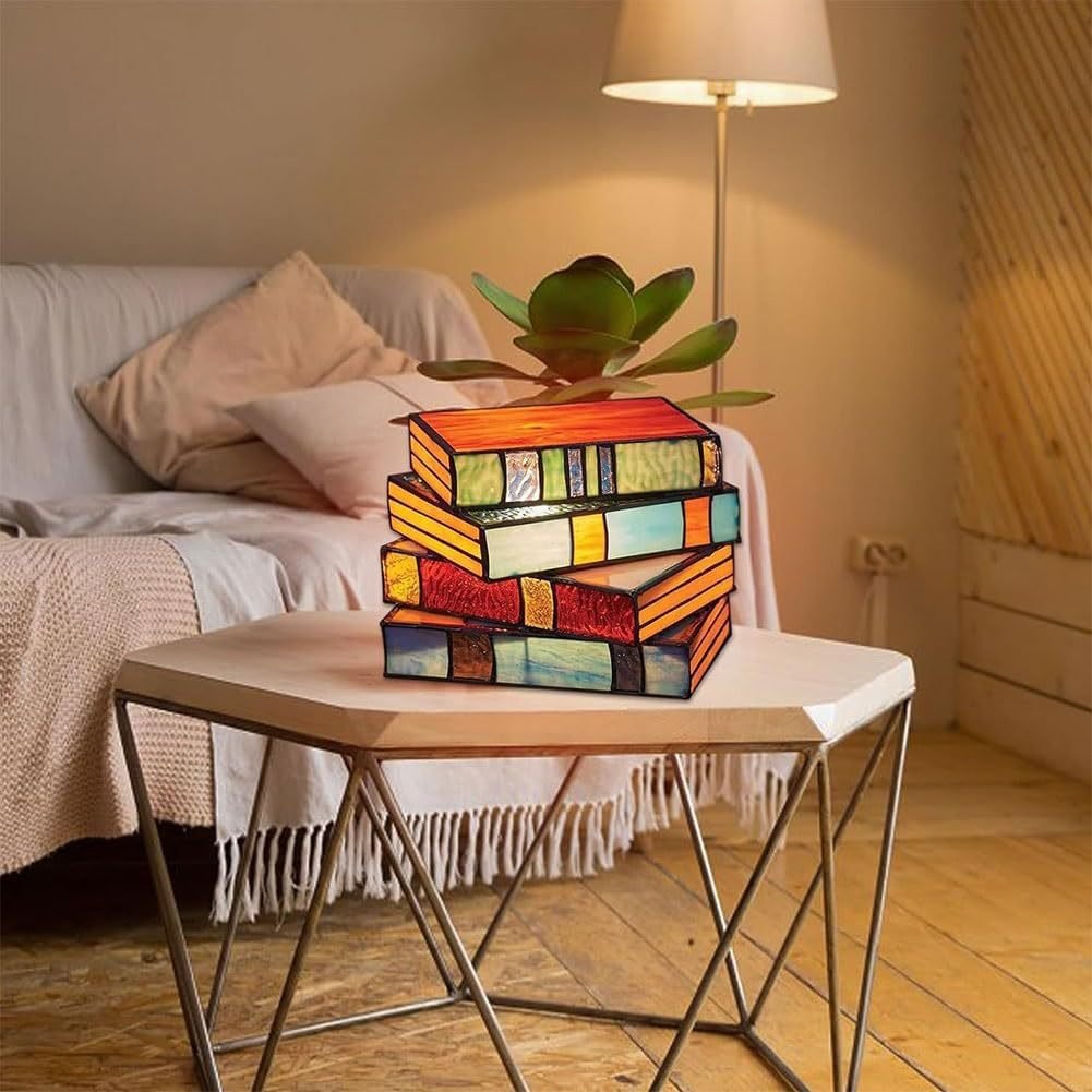 📚Stained Plastic Stacked Books Lamp