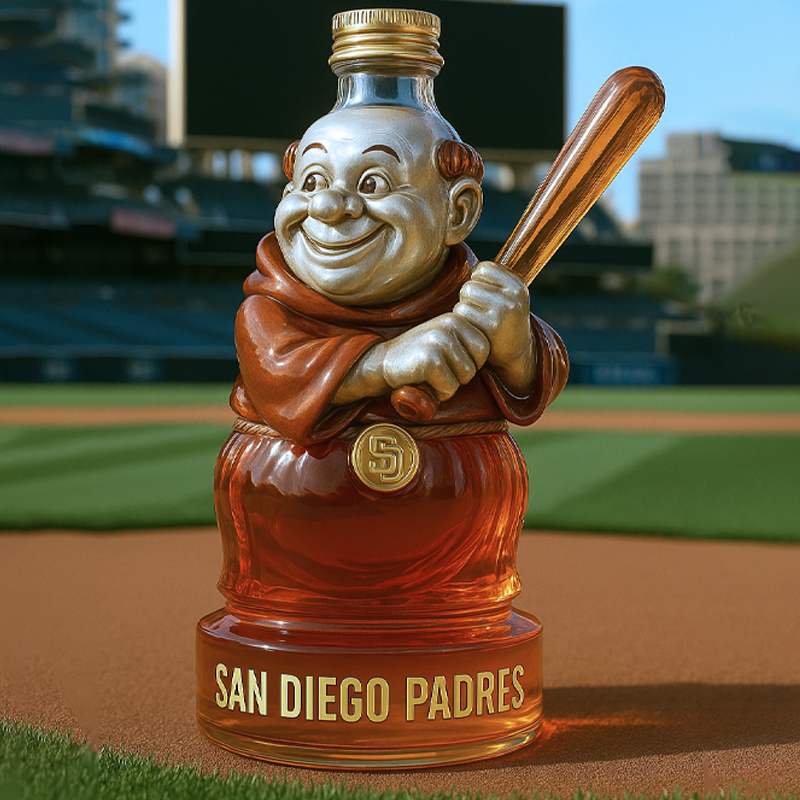 San Diego Padres mascot whiskey bottle