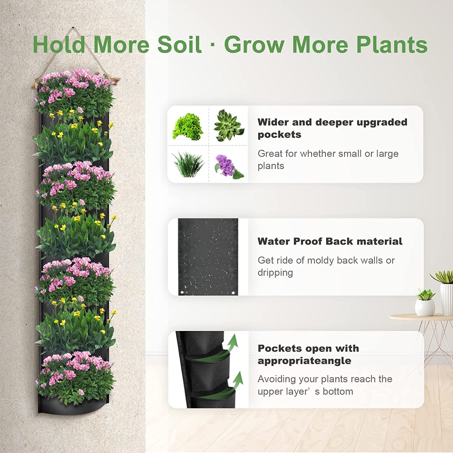 🔥Last Day Promotion-[SAVE 50% OFF]--7 Pockets Hanging Vertical Planter--BUY 3 GET FREE SHIPPING NOW