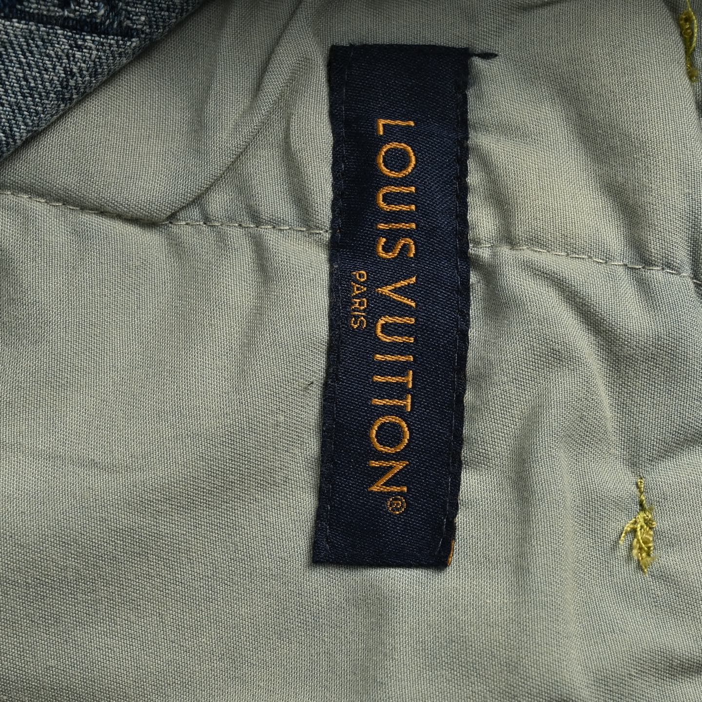 Louis Vuitton 25ss monogram jacquard leather trim jeans