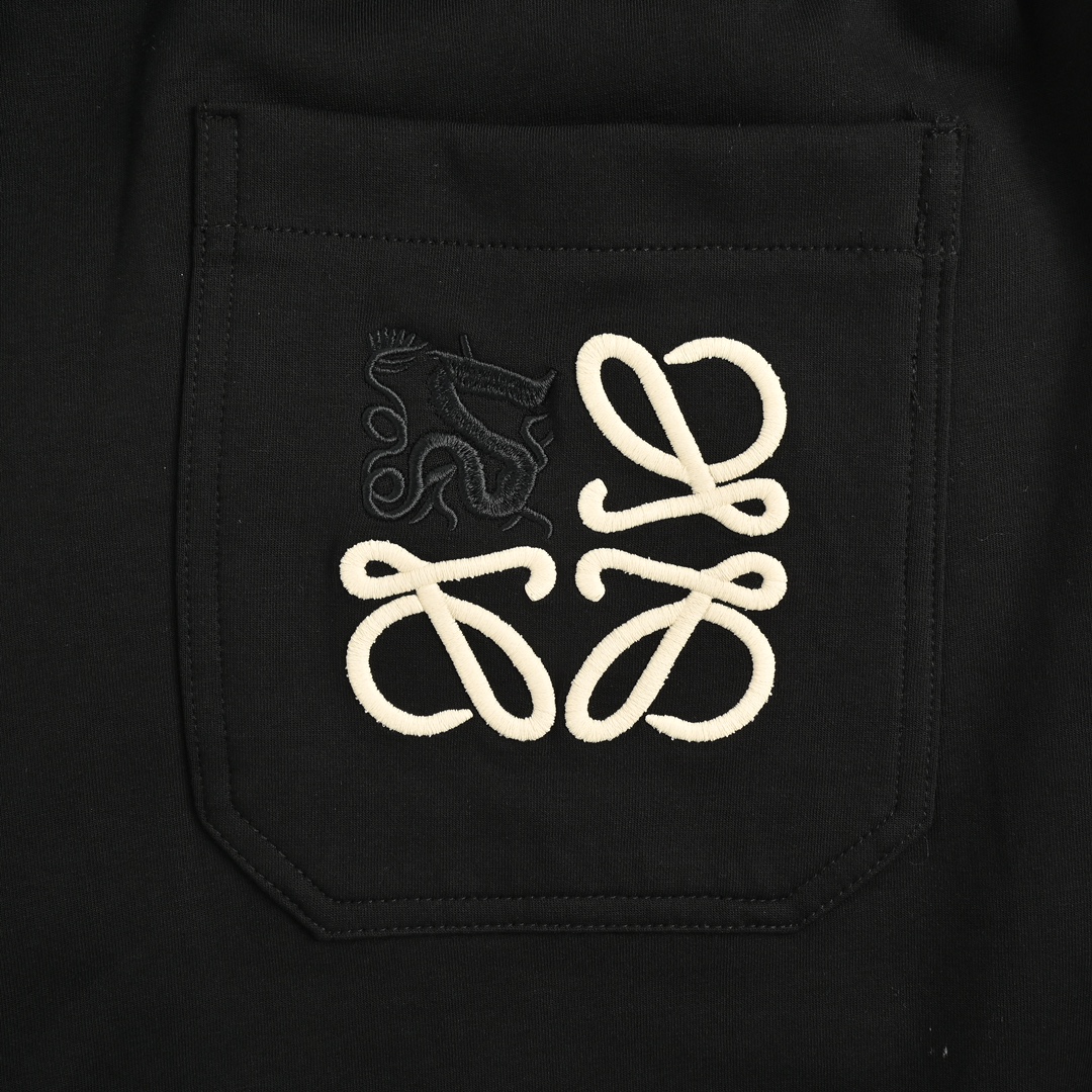 Loewe 24Fw straight-leg trousers with embroidered webbing on the back pockets