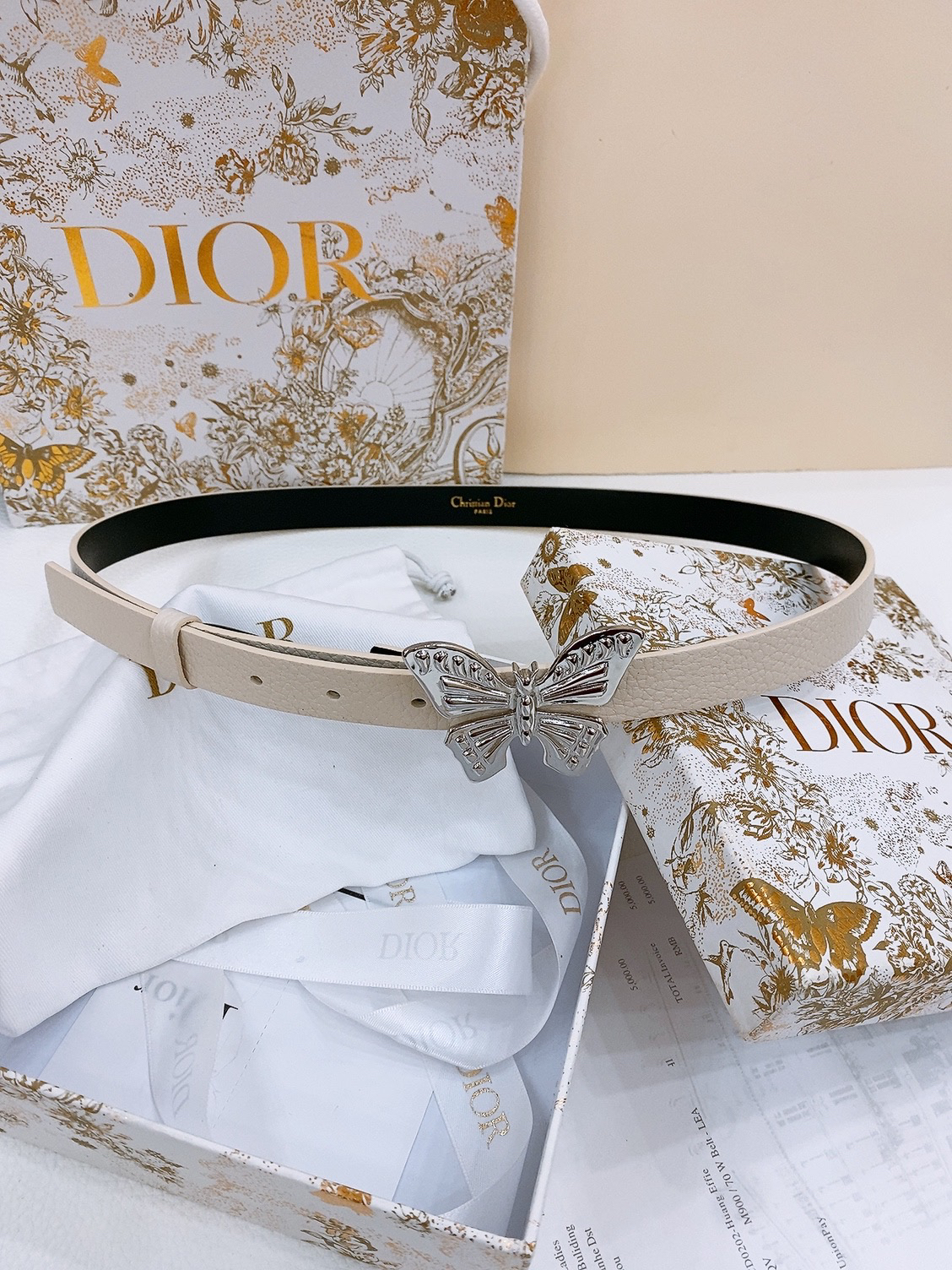 Dior Saddle Belt Cowhide Leather Belt 2.0CM Width