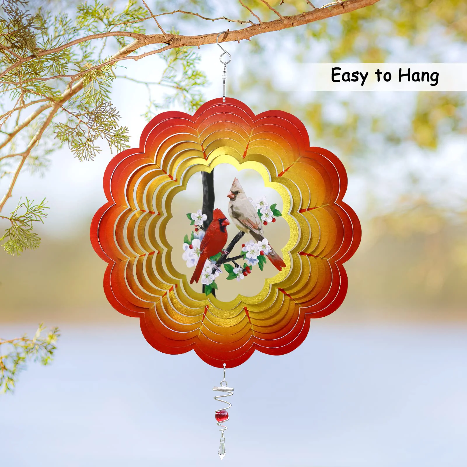 Hot New Year's Sales🔥Top Selling - 3D Garden Decorative Cardinal Wind Spinner