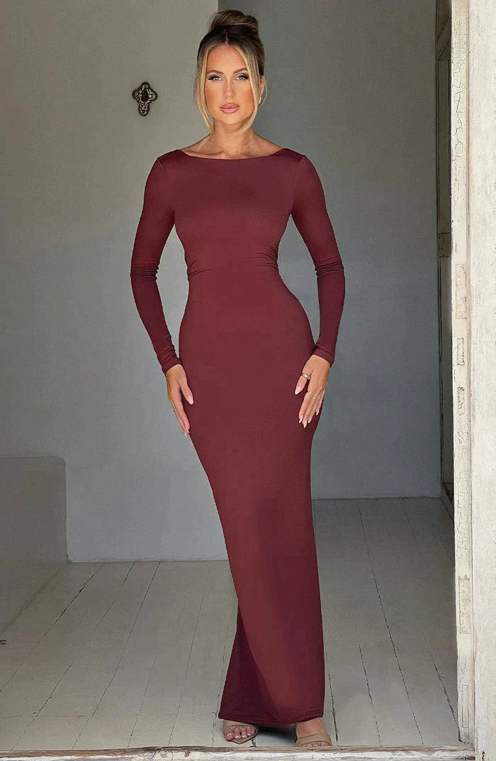 Maxi Dress with Deep V-Neckline