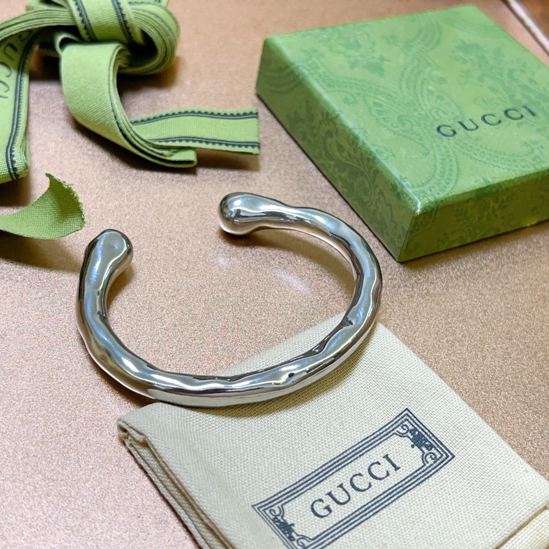 Gucci antique silver handmade bracelet