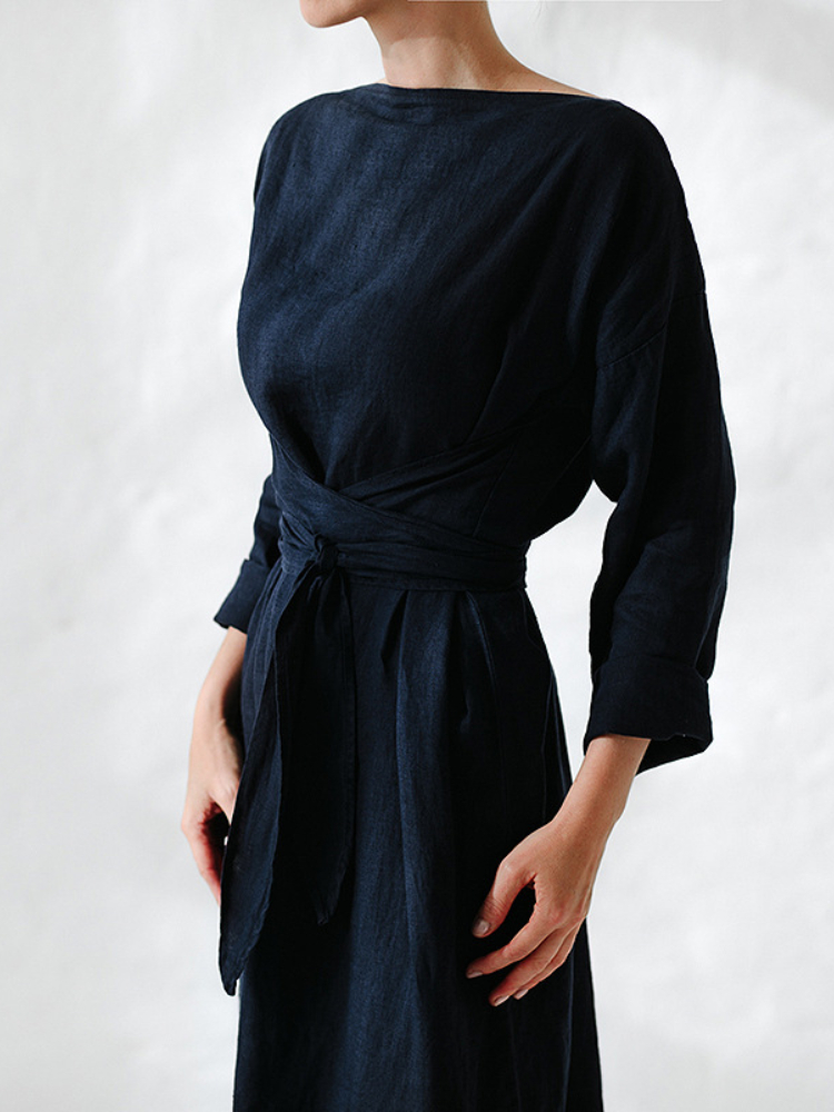 Oversize Tied Side Slit Maxi Dress