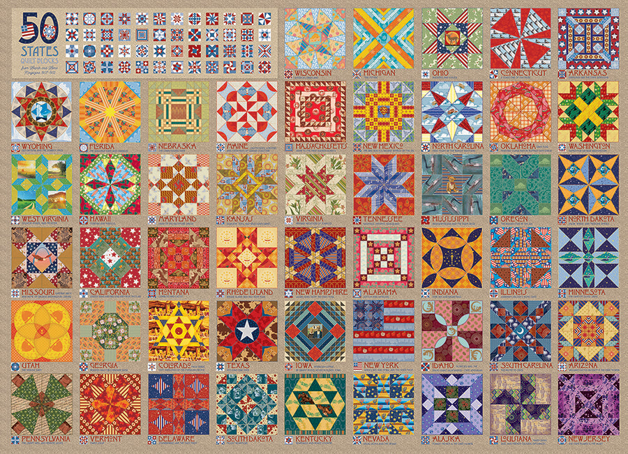 50 States Quilt Blocks | 1000 Piece