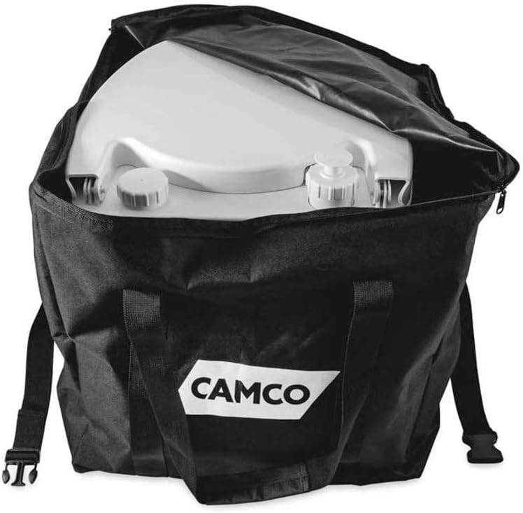 Camco 5.3-Gallon Portable Travel Toilet Features Detachable Holding Tank