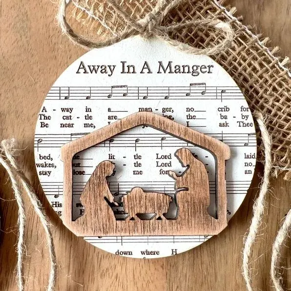 Christmas Music Sheet Nativity Ornament