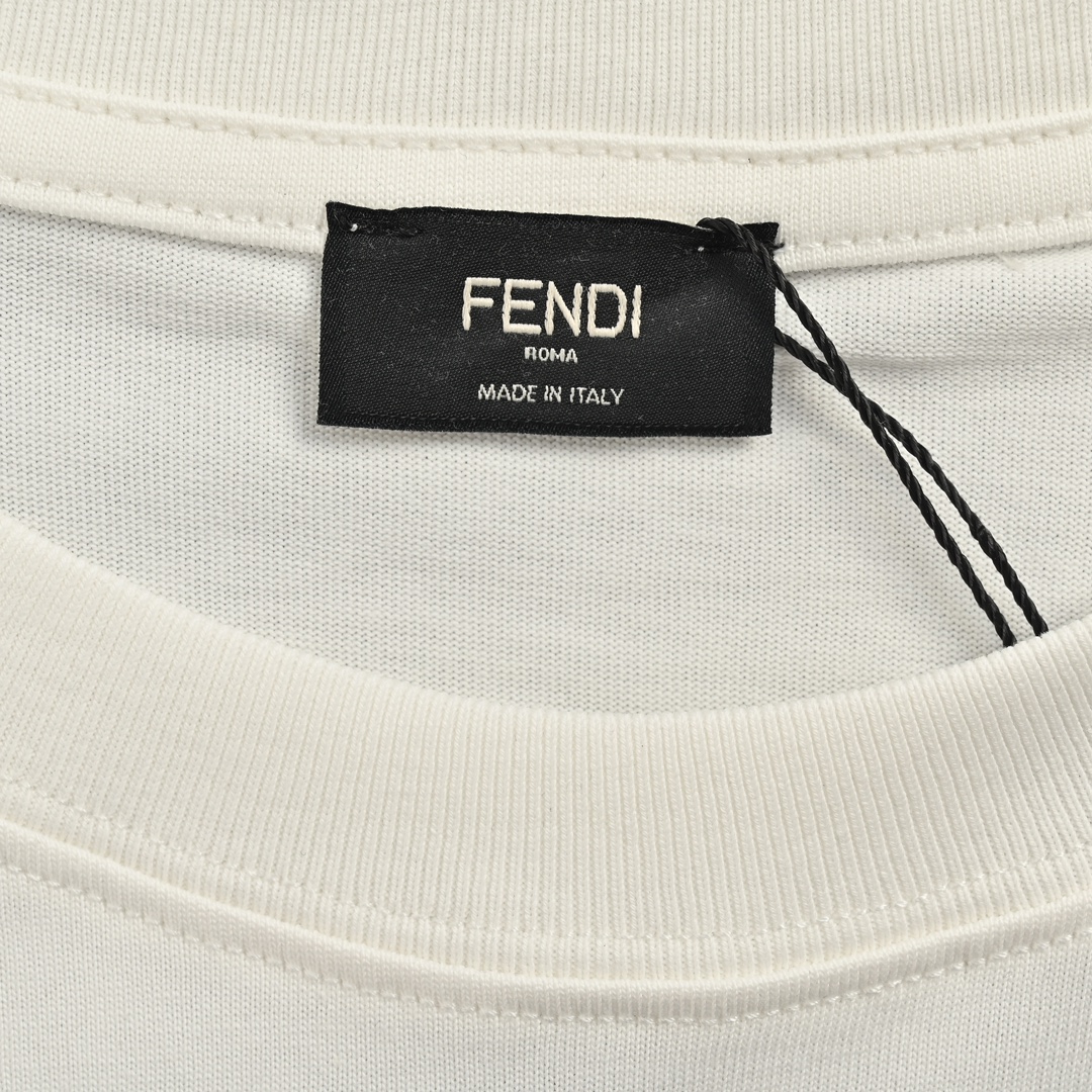 Fendi 24ss short sleeve flocked lettering print