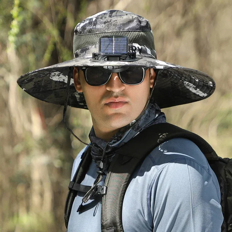🔥EARLY SUMMER SALE 50% OFF⚡- Outdoor Wide Brim Sun Hat With Solar Fan