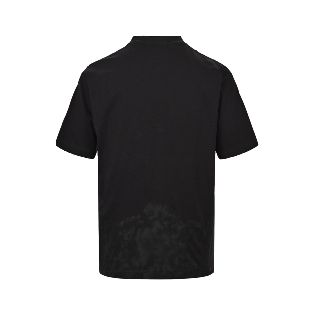 Balenciaga 24ss double B mud-dyed Sanskrit letters distressed short-sleeves