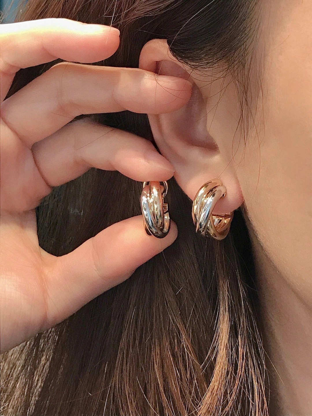 Cartier 3-ring earrings