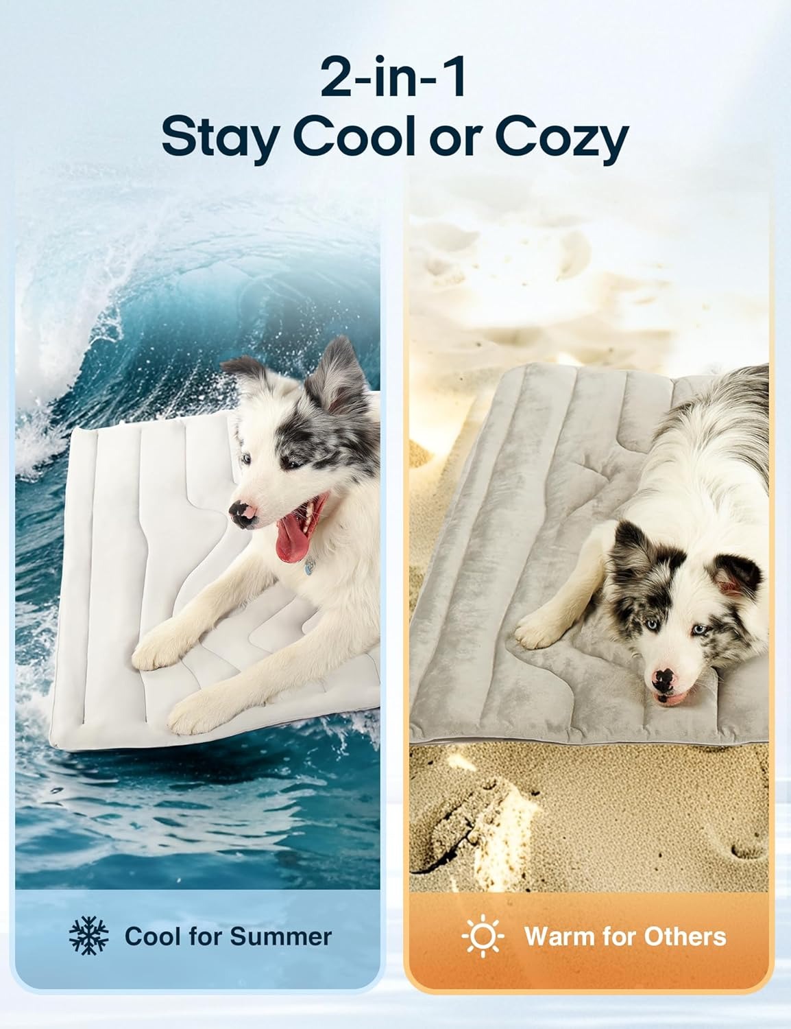 💥ON SALE💥Dog and Cats Reversible Cooling Mat (Cool & Warm), Washable, Non-Slip