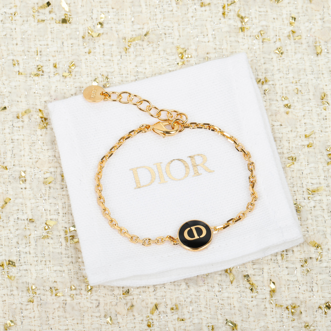 Dior black round bracelet
