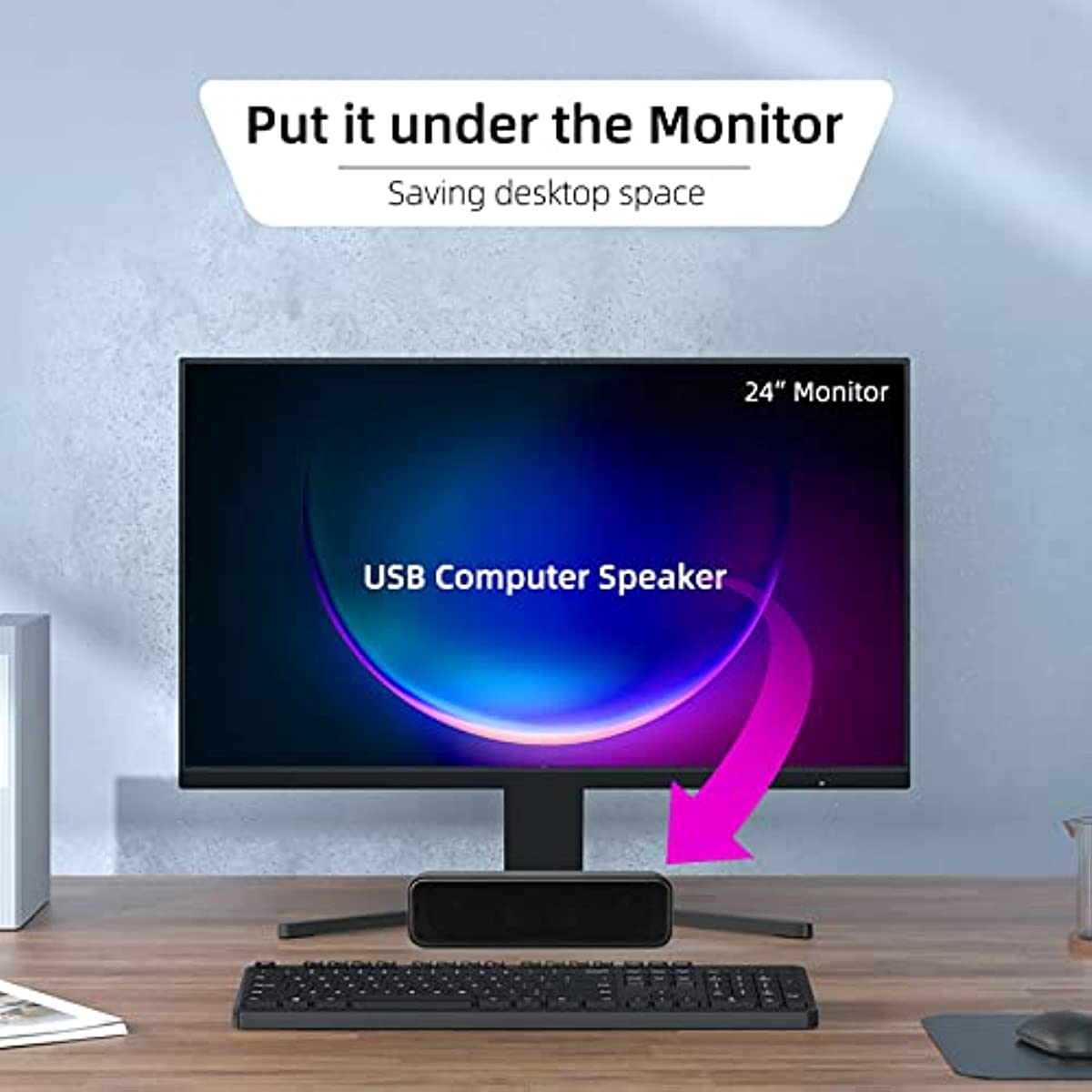 Upgrade Your Computer/Laptop Audio with this Portable Mini Sound Bar - Stereo Sound & Enhanced Bass for Windows PCs & Laptops!
