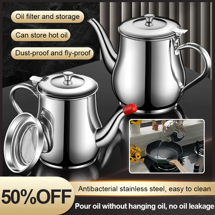 🔥Last Day-[SAVE 50% OFF]-Kitchen Multi-use Stainless Steel Oil Filter Pot-BUY 2 GET 10% OFF & FREE SHIPPING