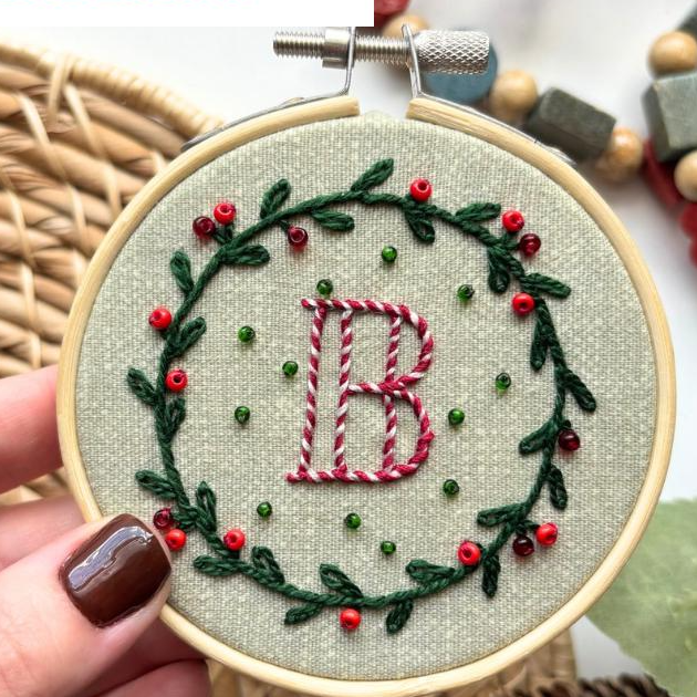 💥ON SALE💥Christmas DIY Embroidery Ornament Kit – Stick & Stitch Letters🎁