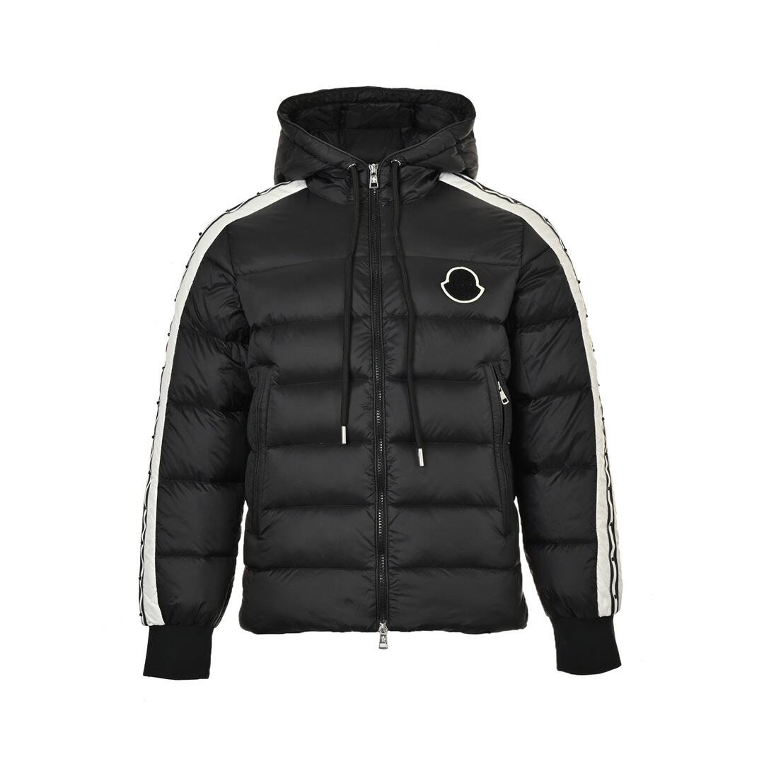 Moncler Stellar sleeve webbing studded down jacket