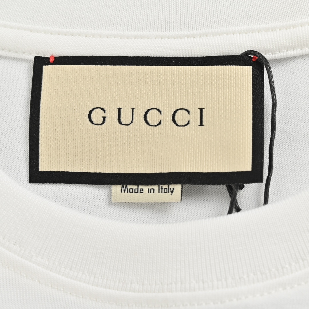 Gucci 24ss flame lettering logo print short sleeves
