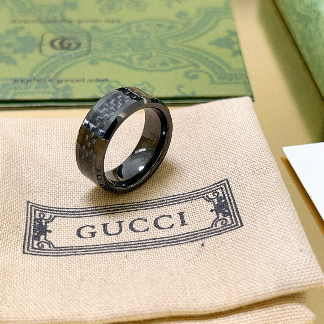 GUCCI Carbon Fiber Pattern Ring