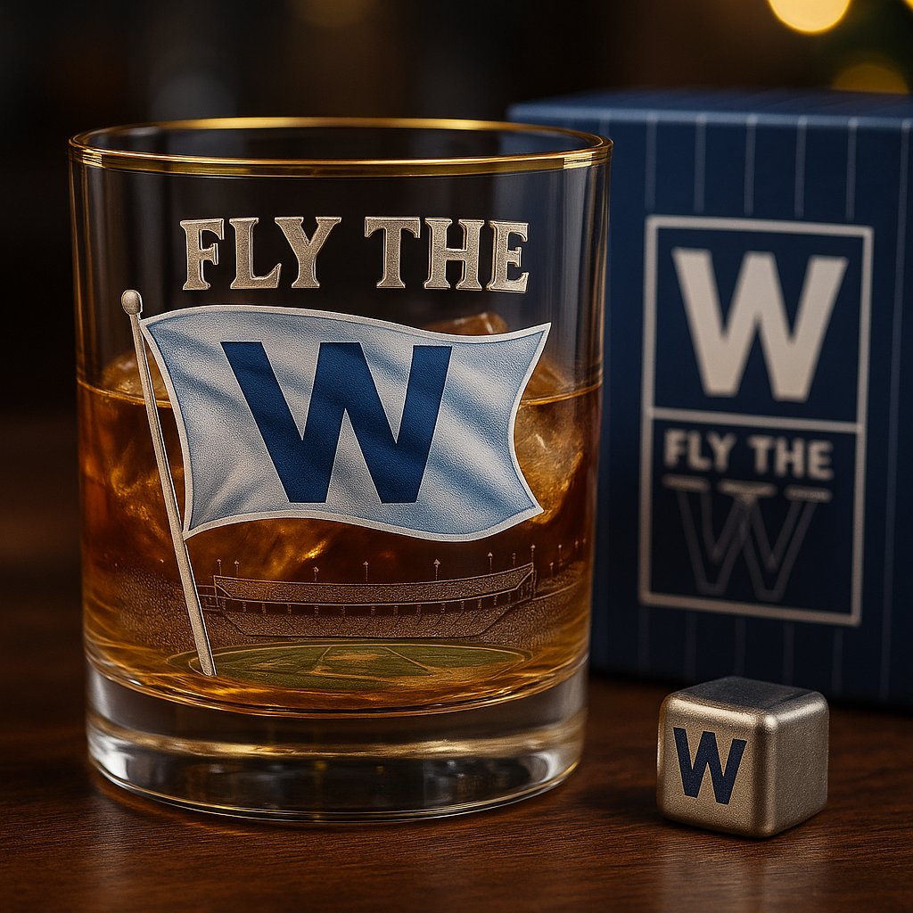 W Flag - Cubs Victory Whiskey Glass