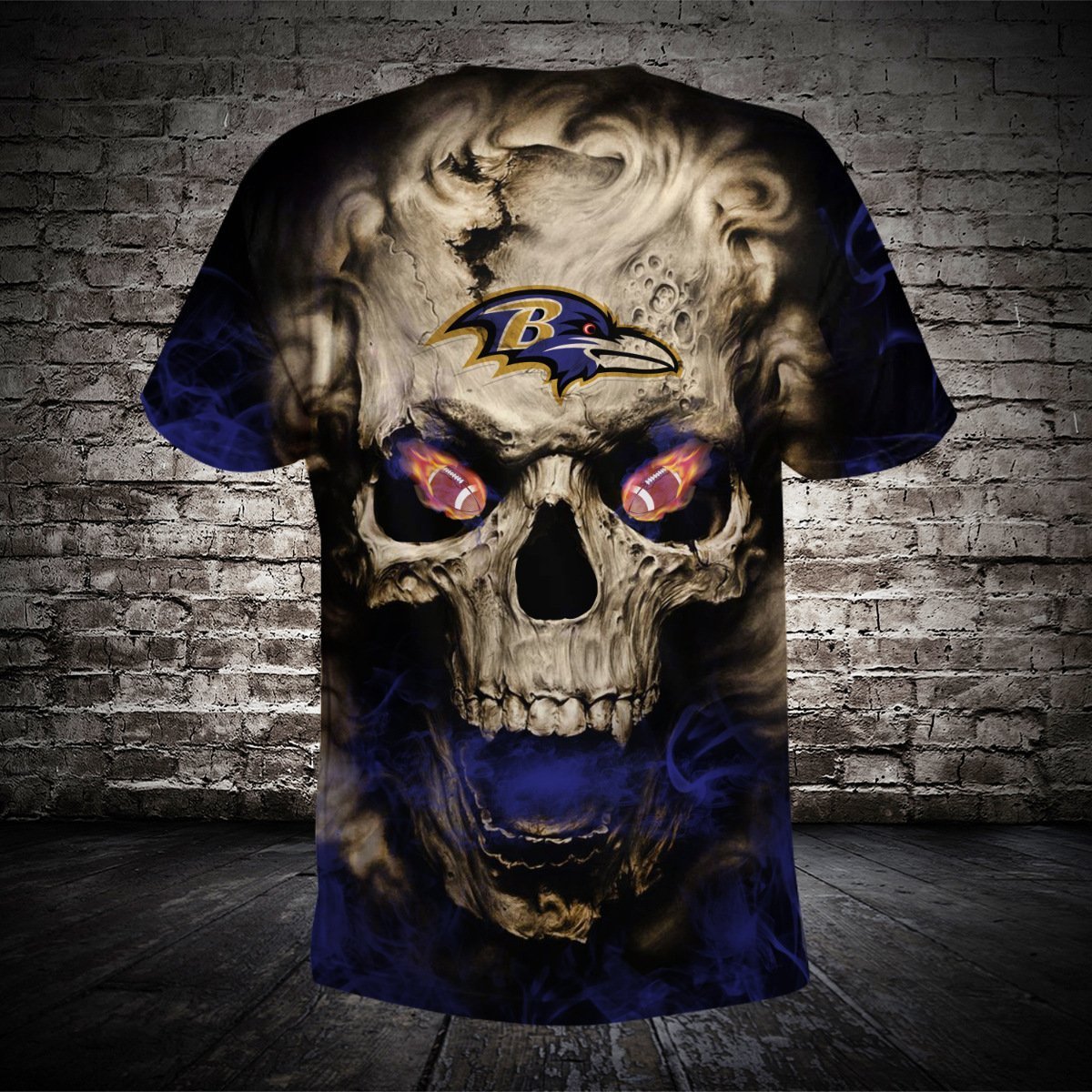 RAVENS 3D HOODIE SKULL53